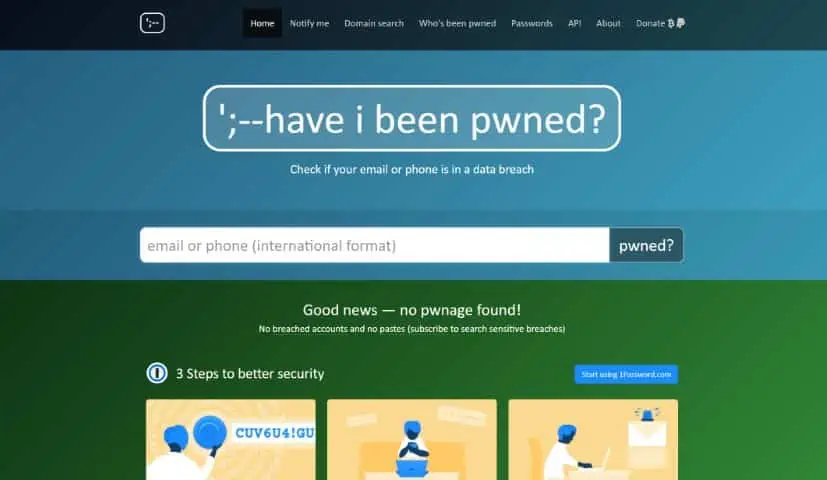 website-have I been pawned